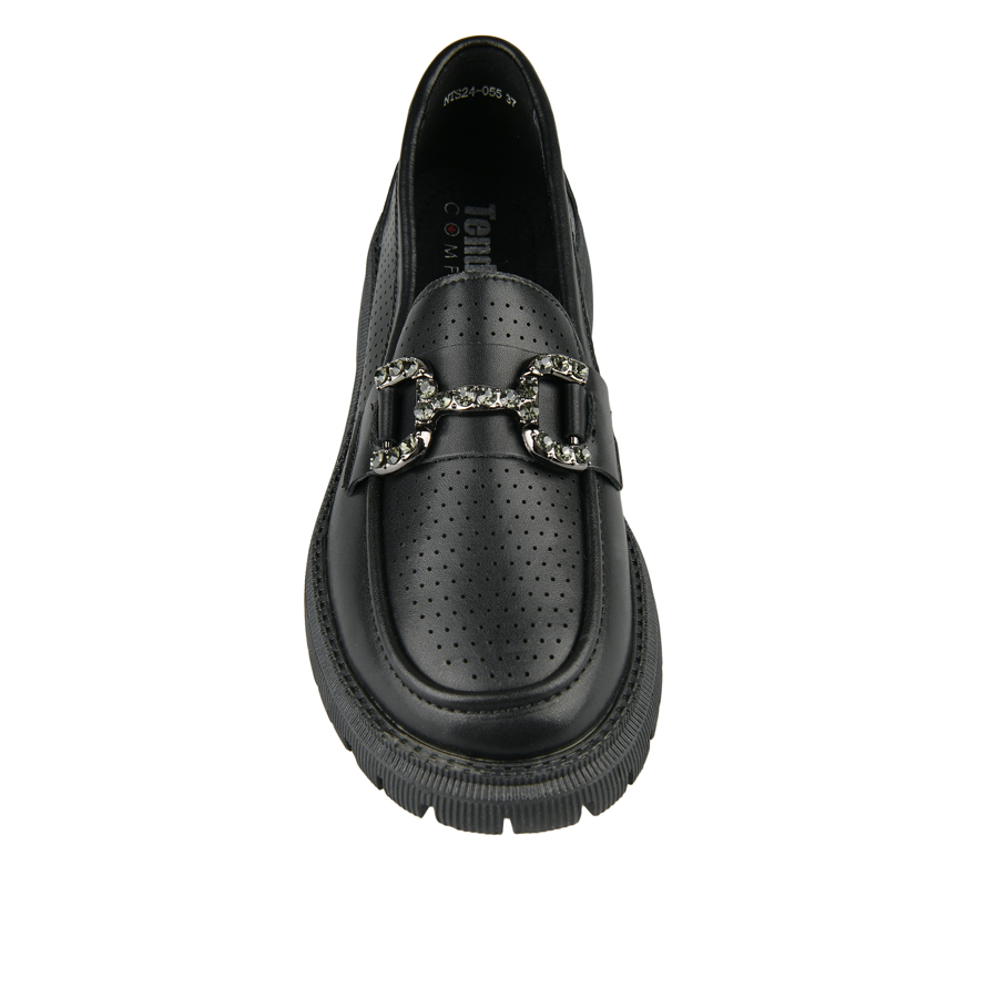 γυναικεία παπούτσια φυσικό δέρμα μαύρο 2