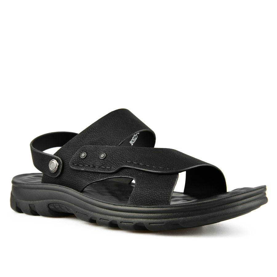 ανδρικά σανδάλια φυσικό δέρμα μαύρο 2