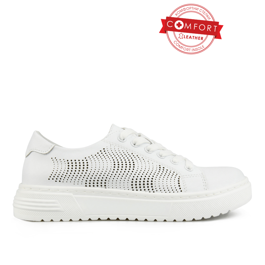 дамски обувки естествена кожа бели 0