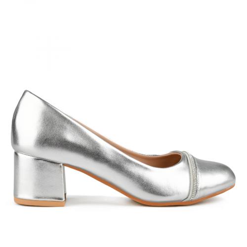 Pantofi casual de damă, de culoare argintiu