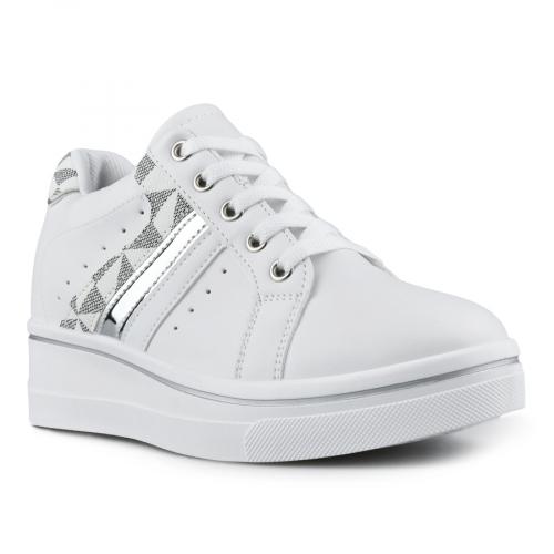 γυναικεία casual παπούτσια λευκά με πλατφόρμα 0148778