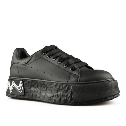  Γυναικεία sneakers με πλατφόρμα μαύρα 0146516