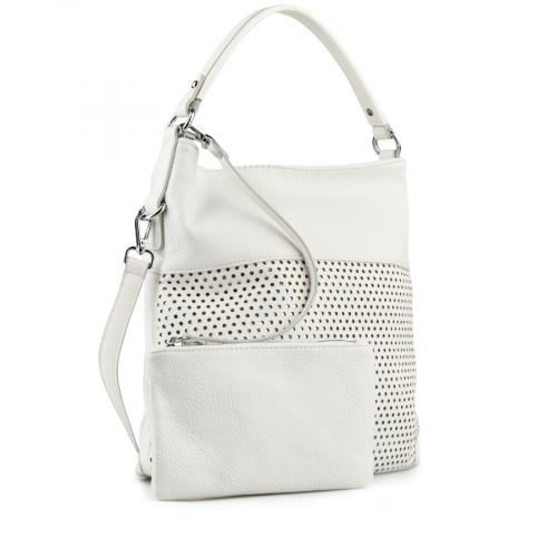 Γυναικεία καθημερινή τσάντα σε λευκό χρώμα 