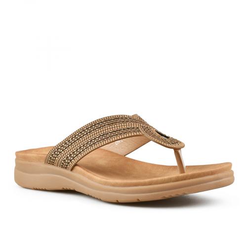 дамски чехли еко кожа светло кафяви