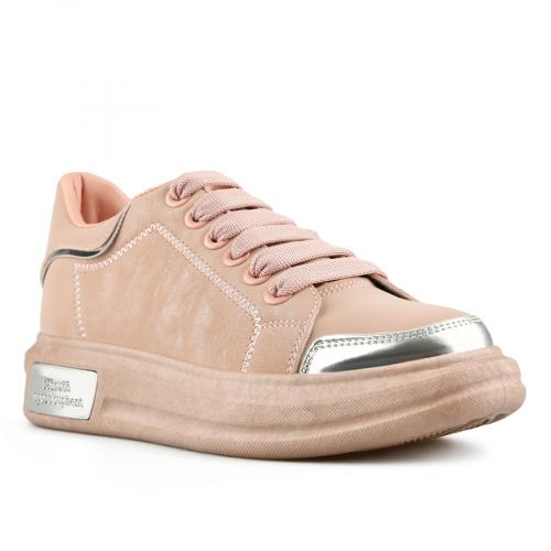 Γυναικεία ροζ sneakers με πλατφόρμα 0145723