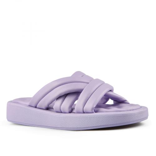 Papuci casual de damă, de culoare violet