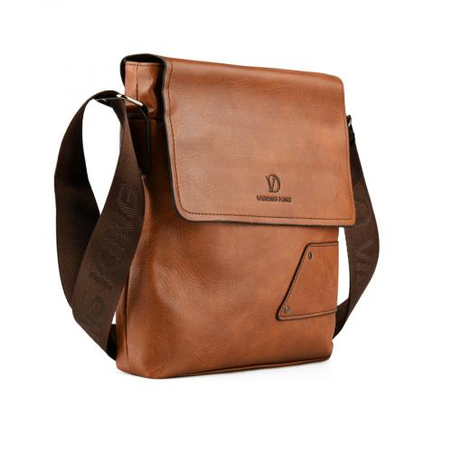 ανδρική casual τσάντα σε καφέ χρώμα 0150446