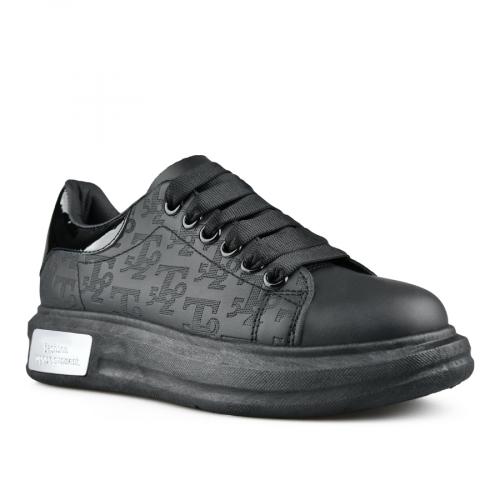 γυναικεία sneakers σε μαύρο χρώμα με πλατφόρμα 0150883