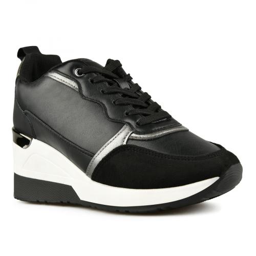 дамски ежедневни обувки черни с платформа 0147609