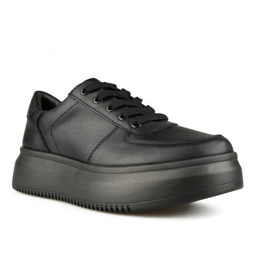 γυναικεία casual παπούτσια μαύρα με πλατφόρμα 0151262
