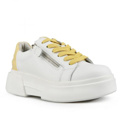 γυναικεία casual παπούτσια λευκά με πλατφόρμα 0151276