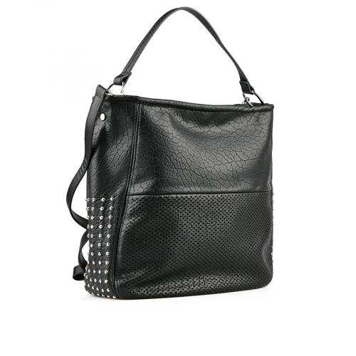 Γυναικεία καθημερινή τσάντα σε μαύρο χρώμα