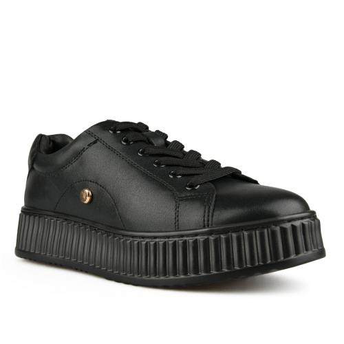 ανδρικά casual παπούτσια μαύρα με πλατφόρμα 0151253