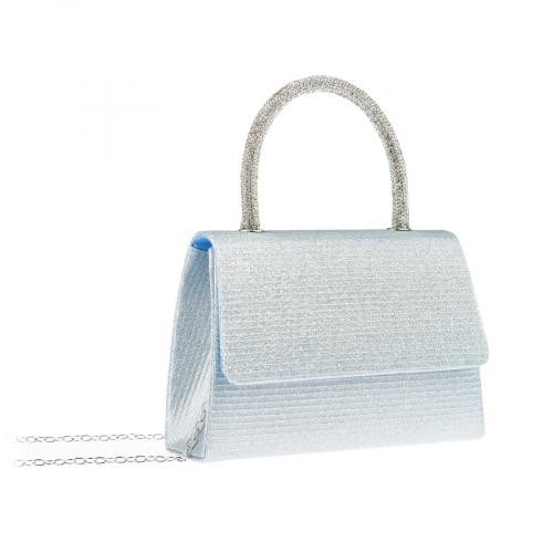 Γυναικεία κομψή τσάντα σε ανοιχτό μπλε χρώμα 
