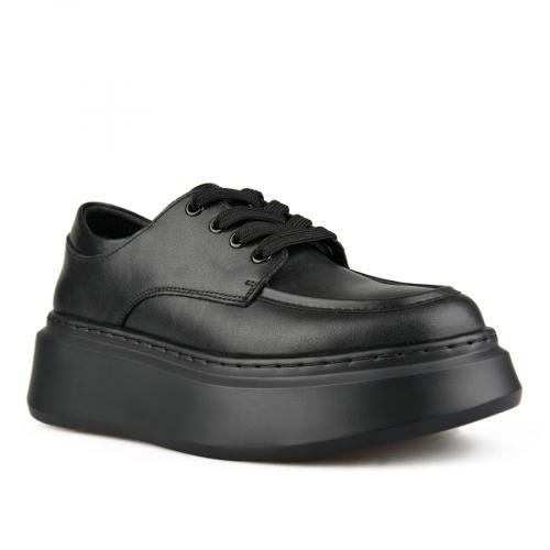 γυναικεία casual παπούτσια μαύρα με πλατφόρμα 0151267