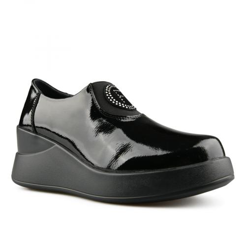 Γυναικεία casual παπούτσια μαύρο χρώμα με πλατφόρμα 0151479