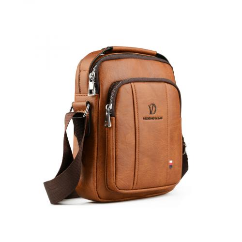ανδρική casual τσάντα σε καφέ χρώμα 0150470