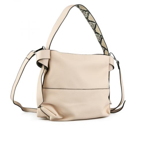 Γυναικεία casual τσάντα σε μπεζ χρώμα 0148930