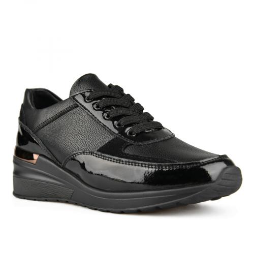 γυναικεία casual παπούτσια μαύρα με πλατφόρμα 0151250