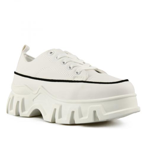Γυναικεία sneakers λευκά με πλατφόρμα 0148669