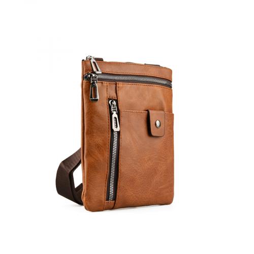 ανδρική casual τσάντα σε καφέ χρώμα 0150401