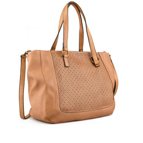 Γυναικεία casual τσάντα σε καφέ χρώμα 0148936