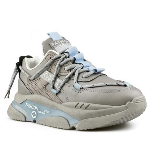 Γυναικεία αθλητικα γκρί παπούτσια με πλατφόρμα 0145777