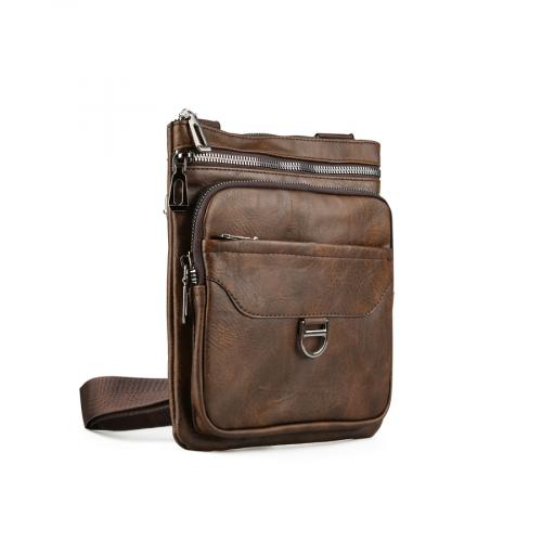 ανδρική casual τσάντα σε καφέ χρώμα 0150394