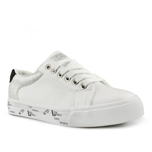 Γυναικεία λευκά sneakers με πλατφόρμα 0145753