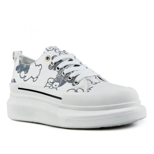 γυναικεία sneakers λευκά με πλατφόρμα 0148408