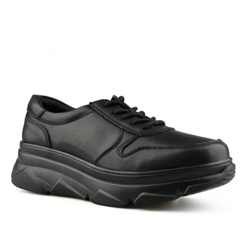 Γυναικεία casual παπούτσια μαύρο χρώμα με πλατφόρμα 0152463
