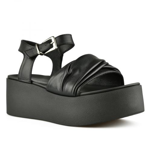 дамски ежедневни сандали черни с платформа  0146651