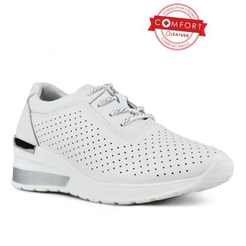 дамски ежедневни обувки бели с платформа 0148158