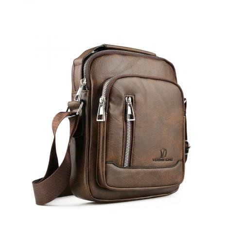 ανδρική casual τσάντα σε καφέ χρώμα 0150472