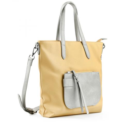 Γυναικεία καθημερινή τσάντα χρώμα κίτρινο  