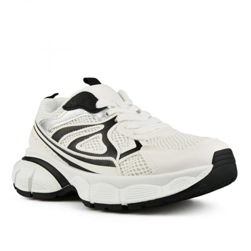 γυναικεία αθλητικά παπούτσια λευκά με πλατφόρμα 0151365