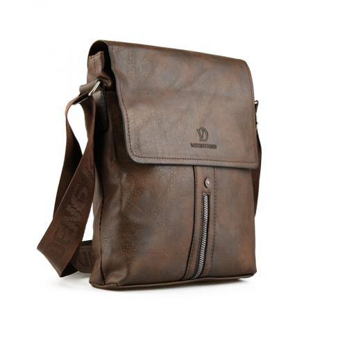 ανδρική casual τσάντα σε καφέ χρώμα 0150433