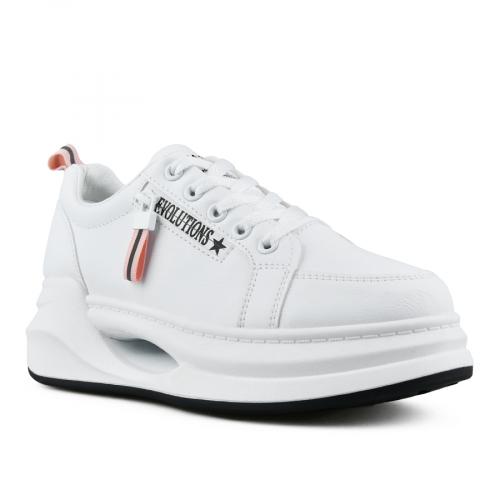 Γυναικεία αθλητικά παπούτσια λευκά με πλατφόρμα 0148667