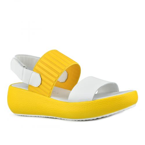 Sandale casual de damă, de culoare galben