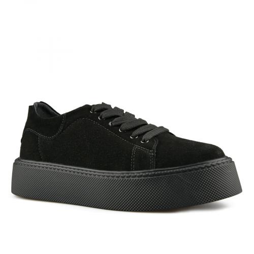 Γυναικεία casual παπούτσια  μαύρο χρώμα με πλατφόρμα 0151468
