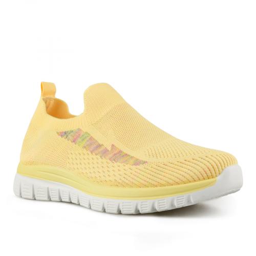γυναικεία αθλητικά κίτρινα παπούτσια με πλατφόρμα 0148684