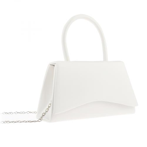 Γυναικεία κομψή τσάντα σε λευκό χρώμα 