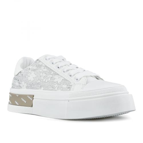 γυναικεία sneakers λευκά με πλατφόρμα 0148426