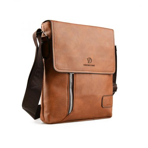 ανδρική casual τσάντα σε καφέ χρώμα 0150440