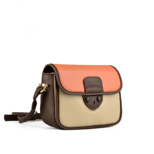 γυναικεία casual τσάντα σε πορτοκαλί χρώμα 0151015
