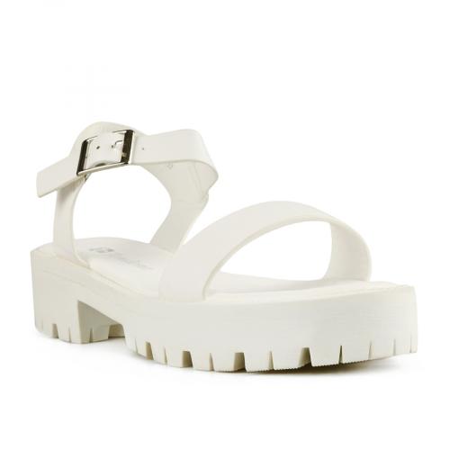 Sandale casual de damă, de culoare alb