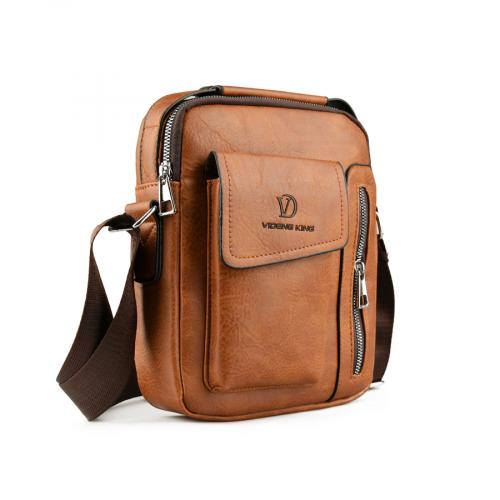 ανδρική casual τσάντα σε καφέ χρώμα 0150455