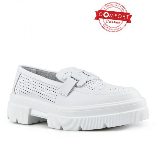 γυναικεία casual παπούτσια λευκά με πλατφόρμα 0148228