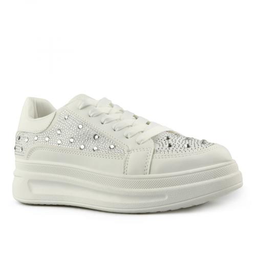 Γυναικεία sneakers λευκά με πλατφόρμα 0145710