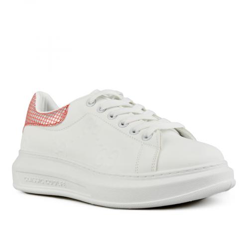 γυναικεία sneakers λευκά με πλατφόρμα 0152761